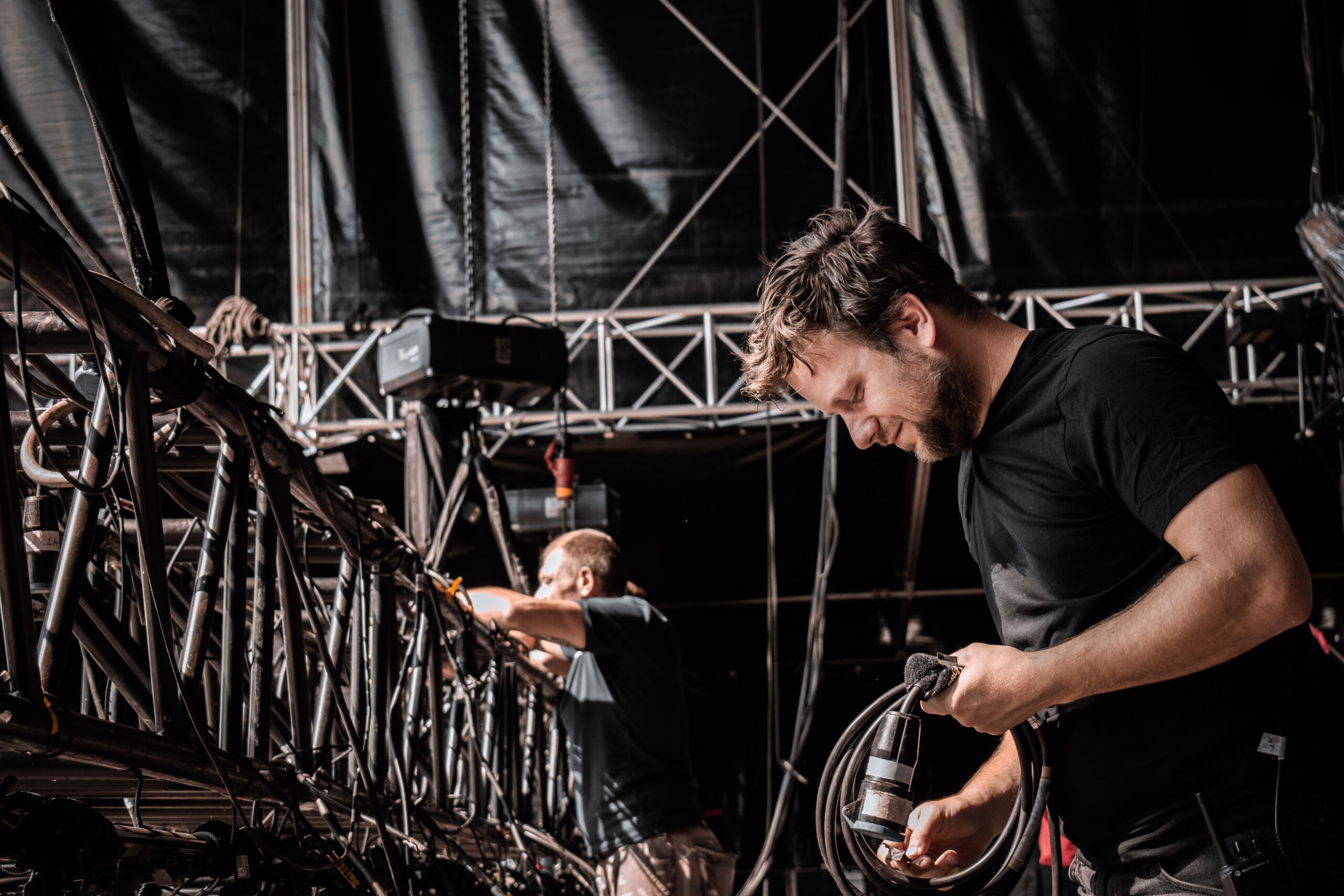 Nout van Bruggen of The Bridge AV Group on-site at international event production
